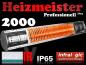 Preview: Infrarot Wärmestrahler Pferdesolarium Heizmeister Professionell 2000 Watt IP65 Produktfoto mit Infos