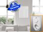 Preview: Infrarotheizung Glas weiß 400 Watt 70x60 cm - Rahmen M10 - mit Thermostat