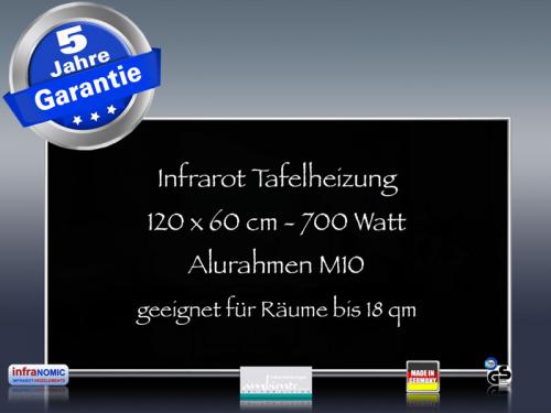 Preview: Tafelheizung 110x60 cm 600 Watt von infranomic