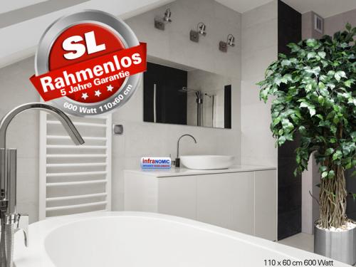 Preview: infrarot Spiegelheizung 600 Watt rahmenlos infranomic