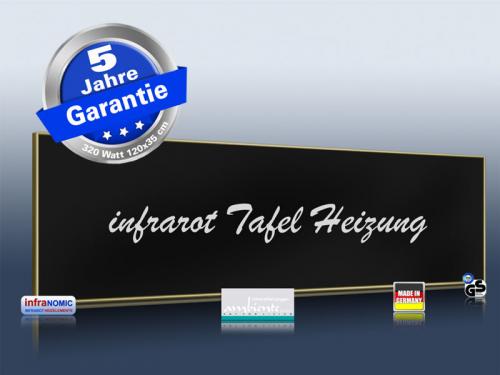 Infrarotheizung schwarz + Spiegelheizung Bad 320 Watt 120x35 M10M