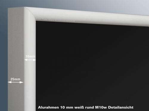 Aufpreis Alurahmen weiß rund M10Wr alle Größen