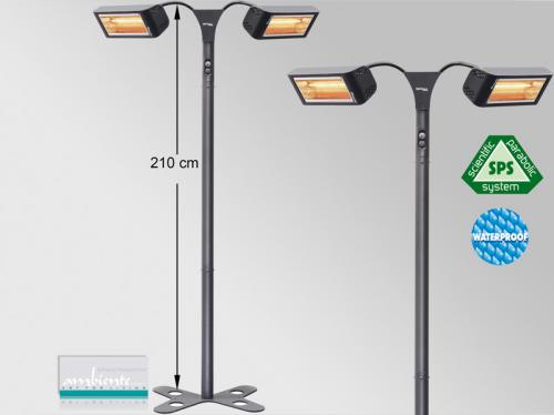 Infrarotstrahler 2x 1500 Watt Heliosa HiDesign 993 IPX5 Amber Light wasserdicht - Produktfoto