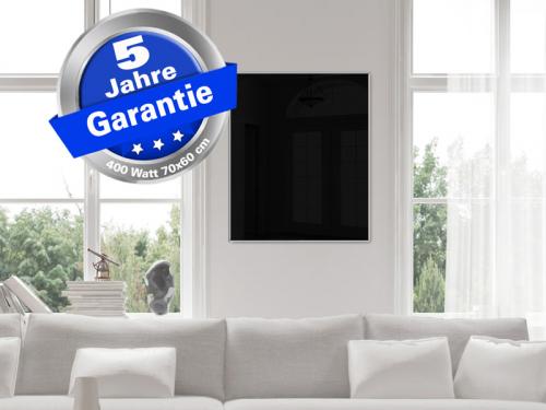 Preview: Infrarotheizung Glas weiß + Spiegelheizung Bad 400 Watt 70x60 M10