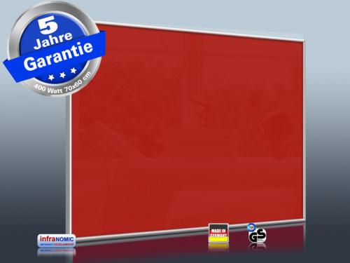 Infrarotheizung Glas schwarz + Spiegelheizung Bad 400 Watt 70x60 M10