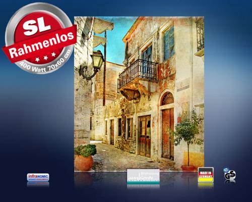 Preview: Infrarot Bildheizung 400 Watt 70x60 M10-SL street in greece