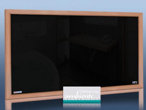 Preview: Infrarot Tafelheizung 900 Watt 140x60 mit Holzrahmen Buche HB30