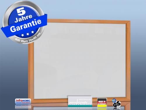 Preview: Infrarotheizung schwarz + Spiegelheizung 400 Watt 70x60 HB30