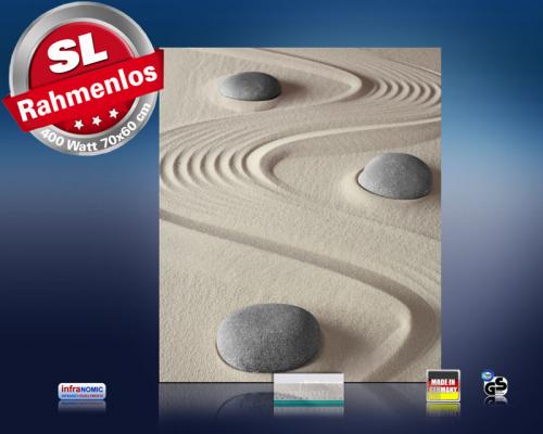 Preview: Infrarot Bildheizung 400 Watt 70x60 M10-SL Steine im Sand