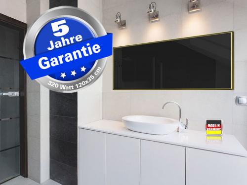 Preview: Infrarotheizung weiß + Spiegelheizung Bad 320 Watt 120x35 M10M