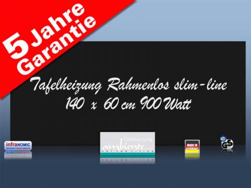 Preview: Infrarot Tafelheizung 900 Watt 140x60 Schreibtafel Rahmenlos slim-line