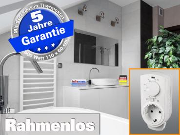 Preview: infrarot Spiegelheizung 600 Watt rahmenlos mit Thermostat