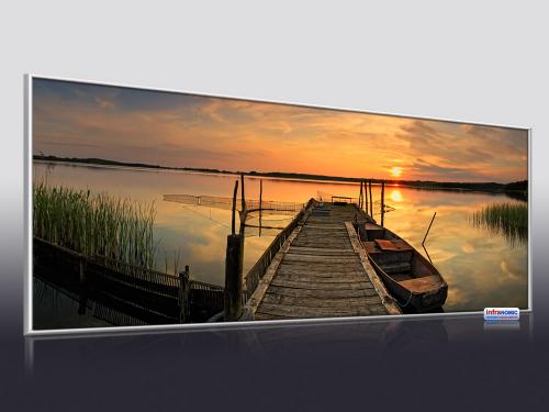 Preview: Infrarot Bildheizung 1400 Watt ESG Glas 200 × 80 cm mit Alurahmen 