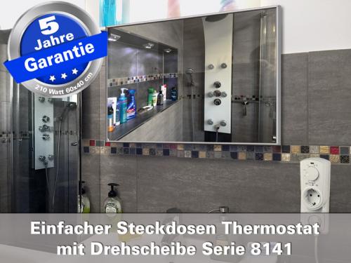 infrarot Spiegelheizung 210 Watt mit Thermostat