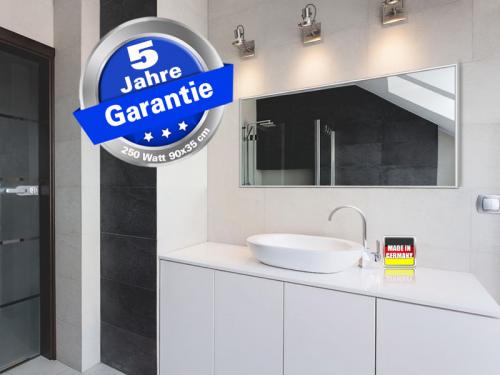 Spiegelheizung 250 Watt mit Alurahmen M10 von infranomic