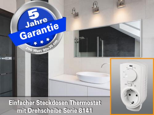 infrarot Spiegelheizung 250 Watt mit Thermostat