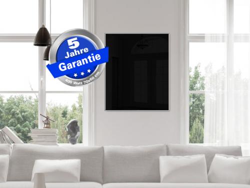 Infrarotheizung Glas schwarz + Spiegelheizung Bad 400 Watt 70x60 M10