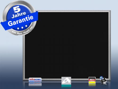 Infrarotheizung Glas schwarz + Spiegelheizung Bad 400 Watt 70x60 M23