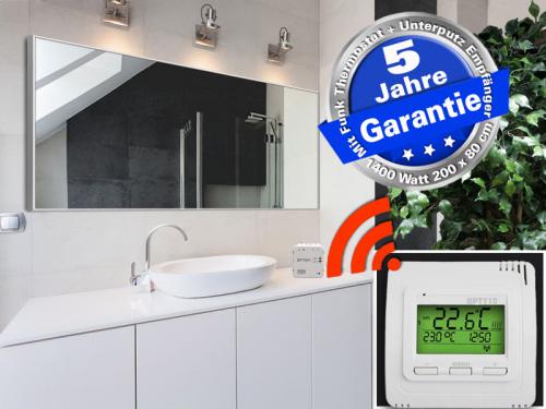 Preview: Spiegelheizung 1400 Watt von infranomic mit Funkthermostat