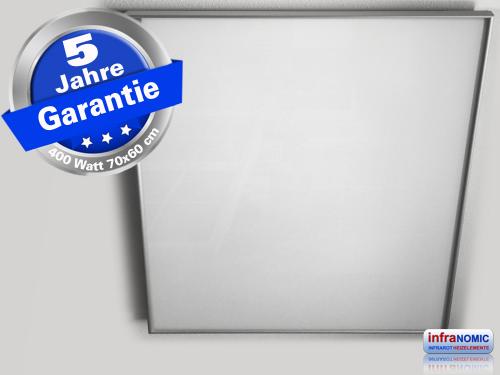 Infrarot Deckenheizung 400 Watt 70x60 Glas weiß - Rahmen M10