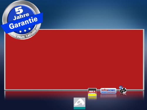 Infrarotheizung farbig 900 Watt 140x60 M10-SL - Vorschlag RAL Verkehrsrot