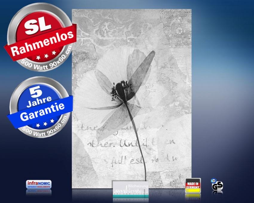 Bildheizung rahmenlos slim-line "Abstract-Blume"