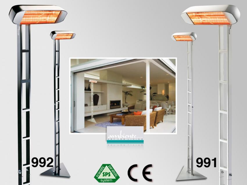 Infrarotstrahler Heliosa HiDesign 991/992 IP20 2000 Watt mit Stativ