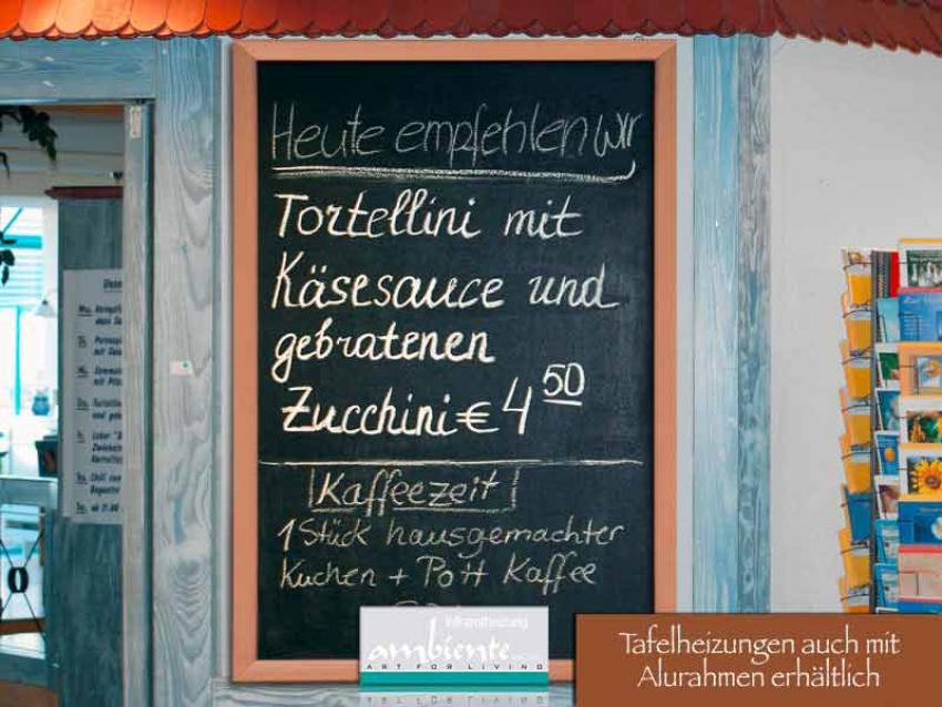 Infrarot Tafelheizung 900 Watt 140x60 mit Holzrahmen Buche HB30