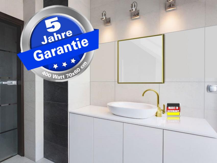 Infrarotheizung weiß + Spiegelheizung Bad 400 Watt 70x60 M10M