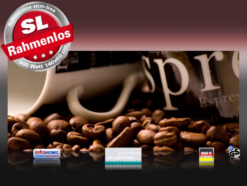 Bildheizung 900 Watt rahmenlos slim-line "Espresso"