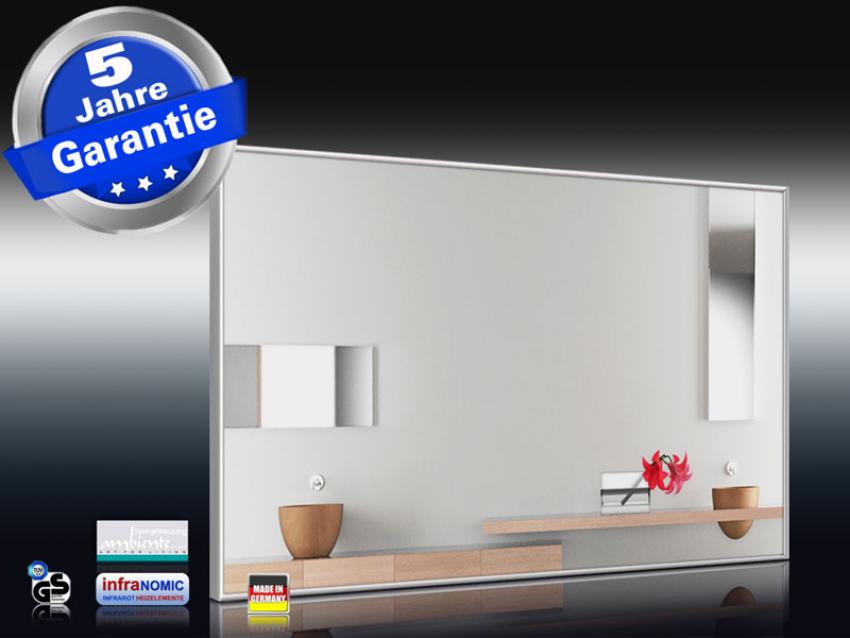 Spiegelheizung 500 Watt 90x60 cm von infranomic mit Rahmen M10