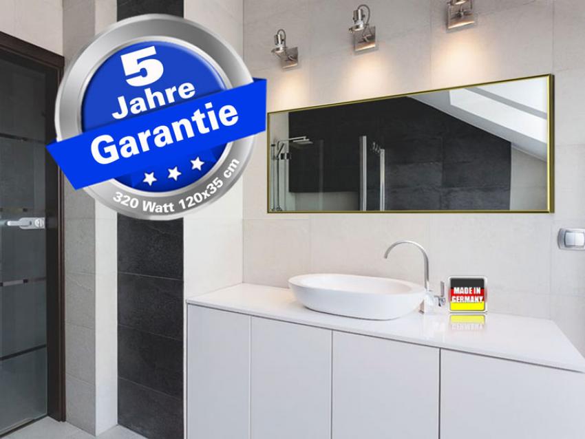 Infrarotheizung weiß + Spiegelheizung Bad 320 Watt 120x35 M10M