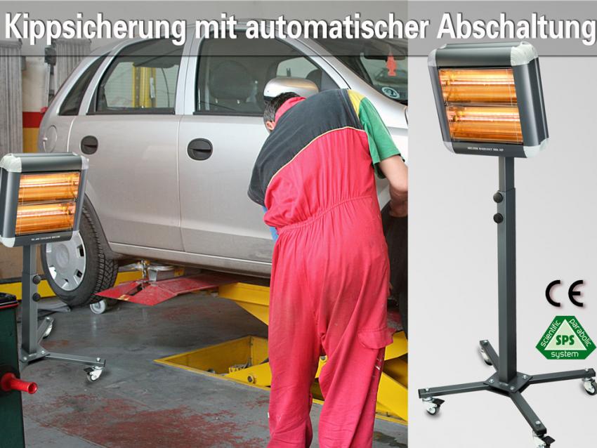Infrarotstrahler Helios Varma Fire 1500 Watt IPX5 Werkstattheizung