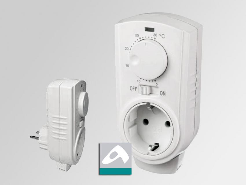 Einfacher Steckdosen Thermostat mit Drehscheibe für Infrarotheizungen