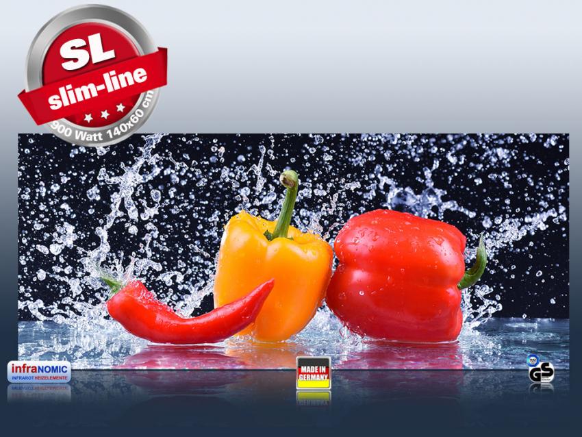 Bildheizung 900 Watt rahmenlos slim-line "Paprika"