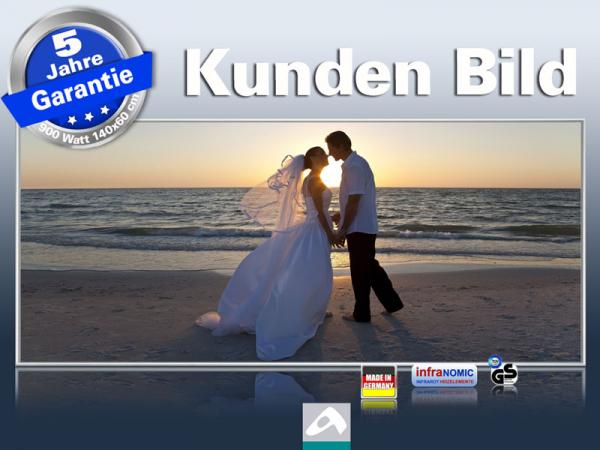Bildheizung 900 Watt mit Kundenbild mit Rahmen M10