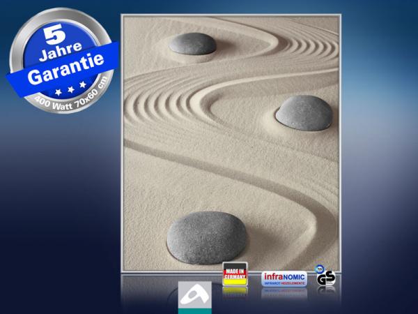 Infrarot Bildheizung 400 Watt 70x60 M10-SL Steine im Sand