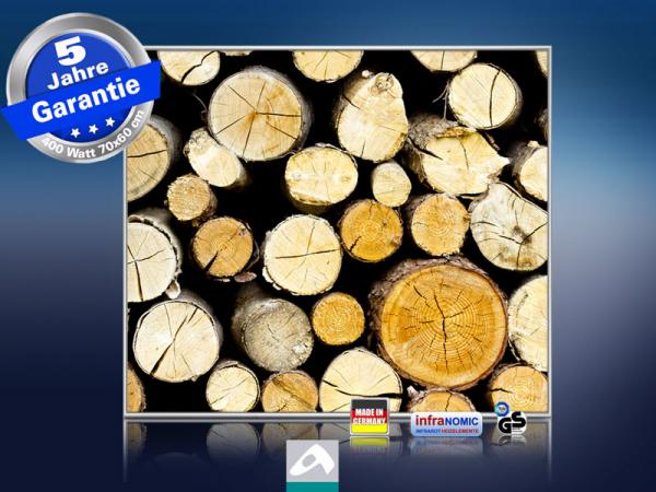 infrarot Bildheizung 400 Watt 70x60 M10-SL Holzstapel