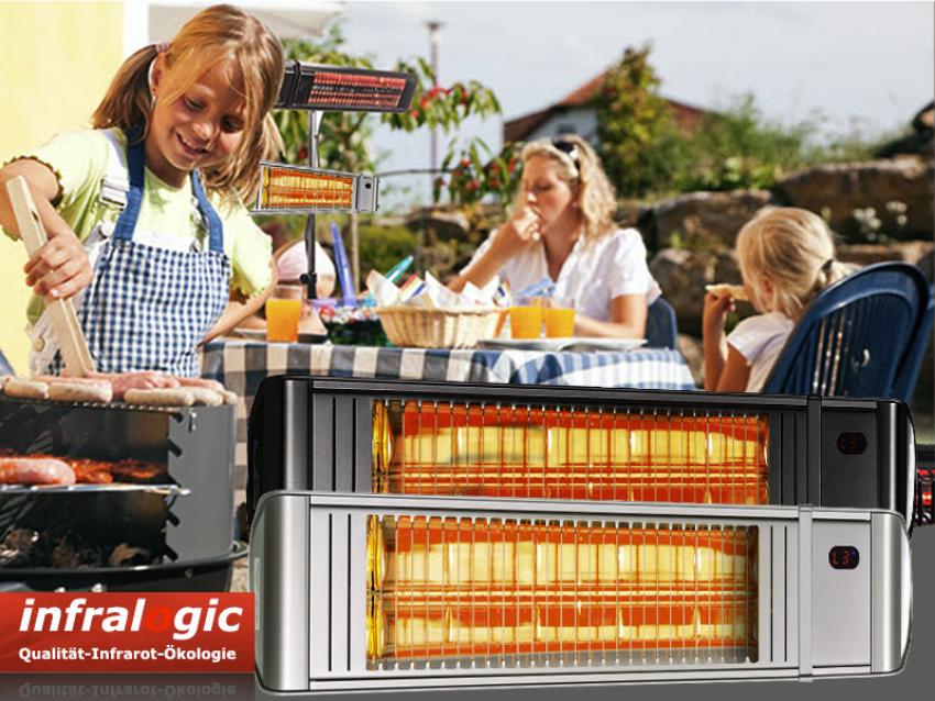 Infrarot Heizstrahler HeizMeister LuXus Professionell 2000 Watt mit Amber Light
