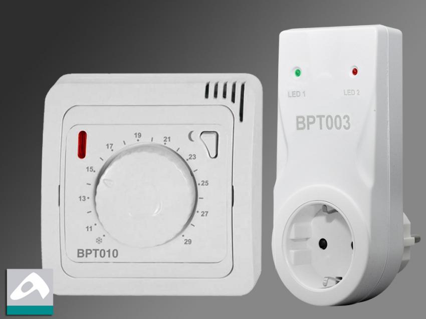 Funk Raumthermostat analog Set BT010 mit Steckdosen Empfänger BT003 Z-FTHA-ST