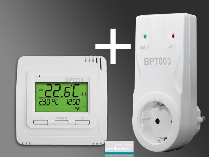Funk-Thermostat Set BT710 Sender mit BT003 Steckdosen Empfänger