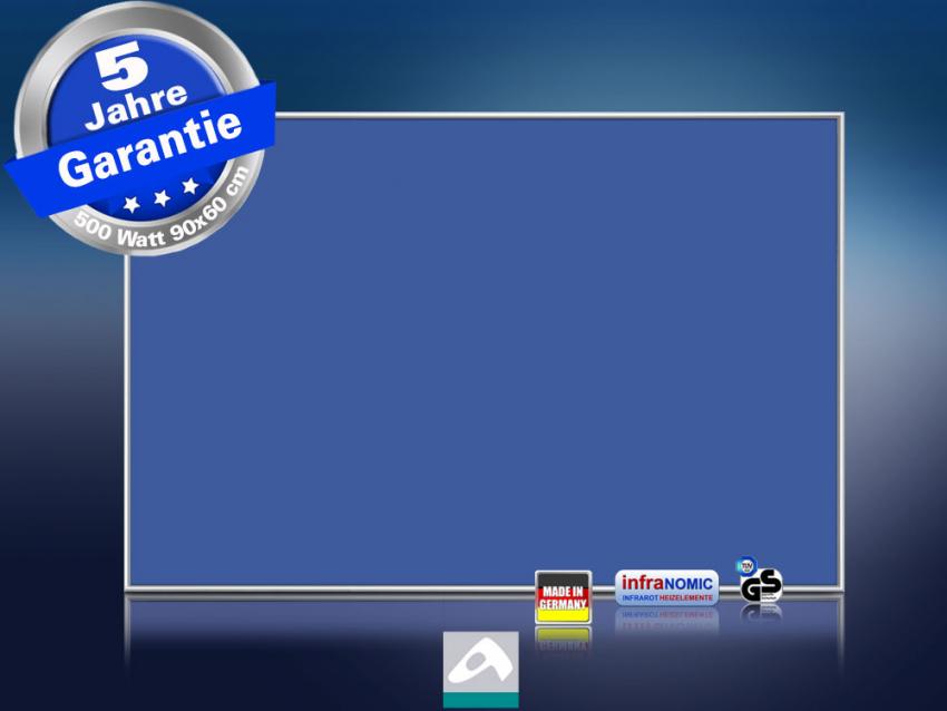 Infrarotheizung farbig 500 Watt 90x60 M10-SL RAL Verkehrsblau